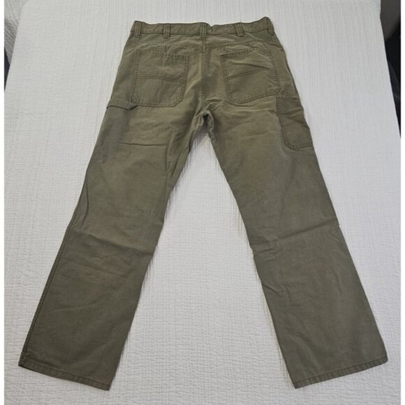 Blue Mountain Canvas Relaxed Fit 5 Pocket Pants Army Green Straight Leg EUC - Picture 2 of 14